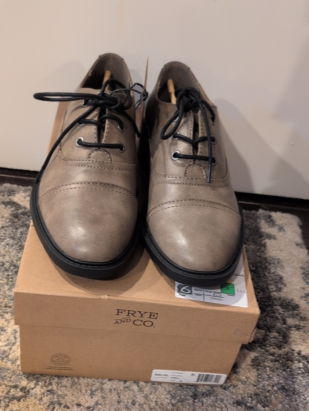 Frye Men's Grey Leather Lace-Up Shoes